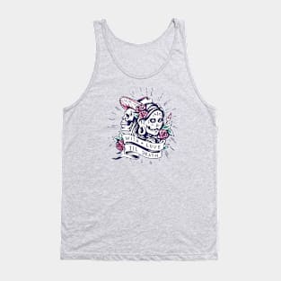 Dia de los Muertos Vintage Tattoo // Sugar Skull Couple Tank Top